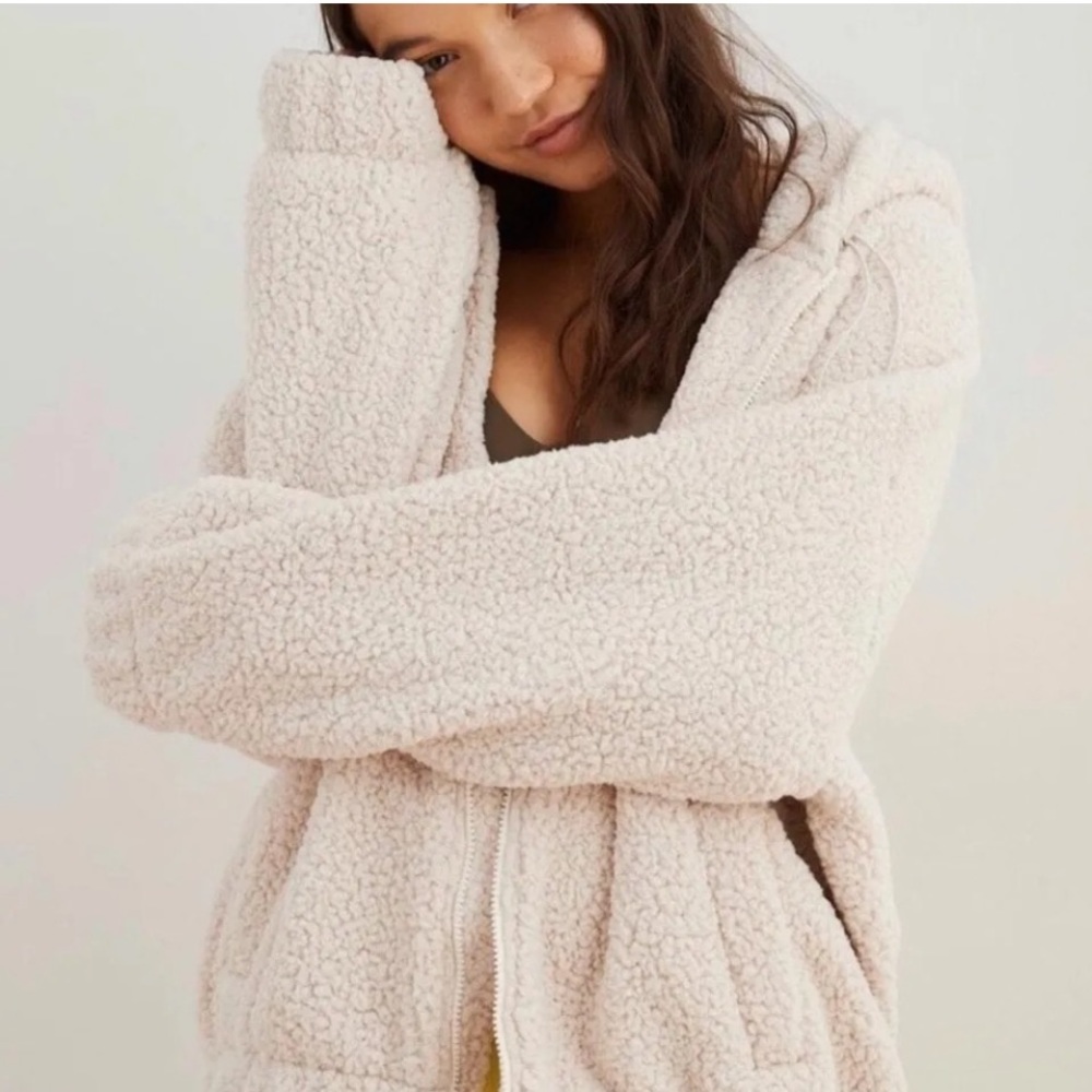 Teddy Sherpa Fleece Hoodie Jacket